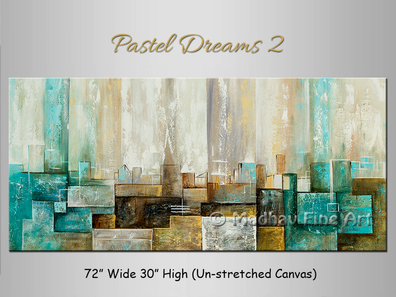 Pastel Dreams 2 original abstract painting by Madhav Singh, abstract tones, luxury modern wall art UK