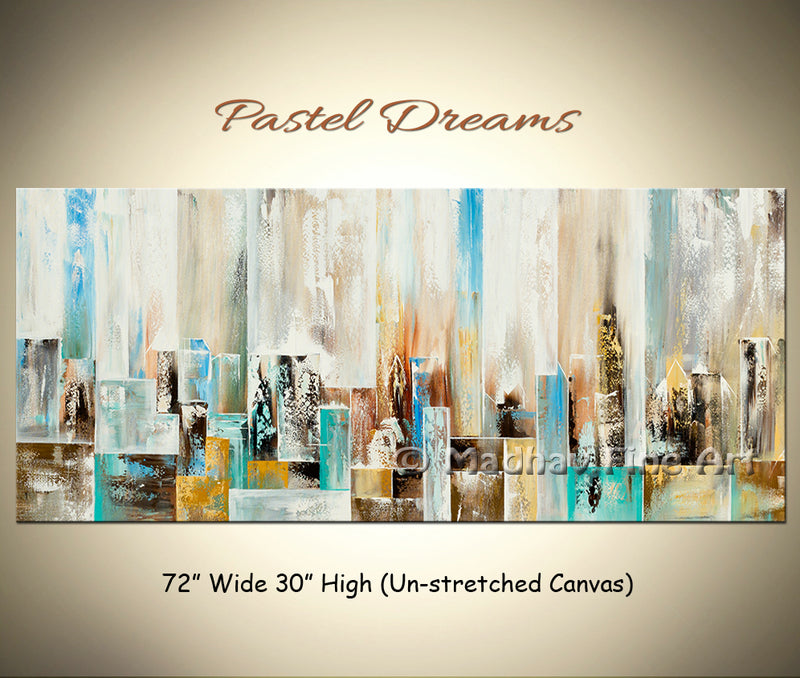 Pastel Dreams original abstract painting by Madhav Singh, abstract tones, luxury modern wall art UK
