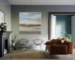 Spring Field - Abstract art category - Modern brown sofa background - white frame style