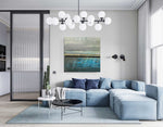 Summer Rain - Abstract art category - Blue sofa background - gallery wrap style