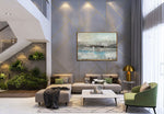 Underwater 2 - Abstract art category - large wall background - golden frame style