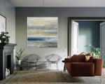 Venus - Abstract art category - Modern brown sofa background - white frame style
