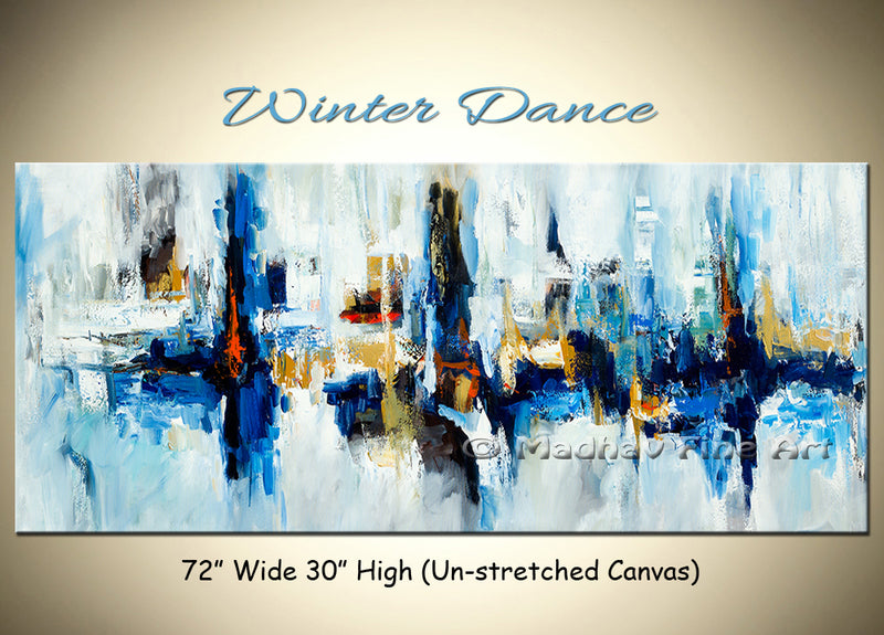 Winter Dance original abstract painting by Madhav Singh, abstract tones, luxury modern wall art UK