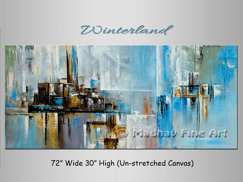 Winterland original abstract painting by Madhav Singh, abstract tones, luxury modern wall art UK