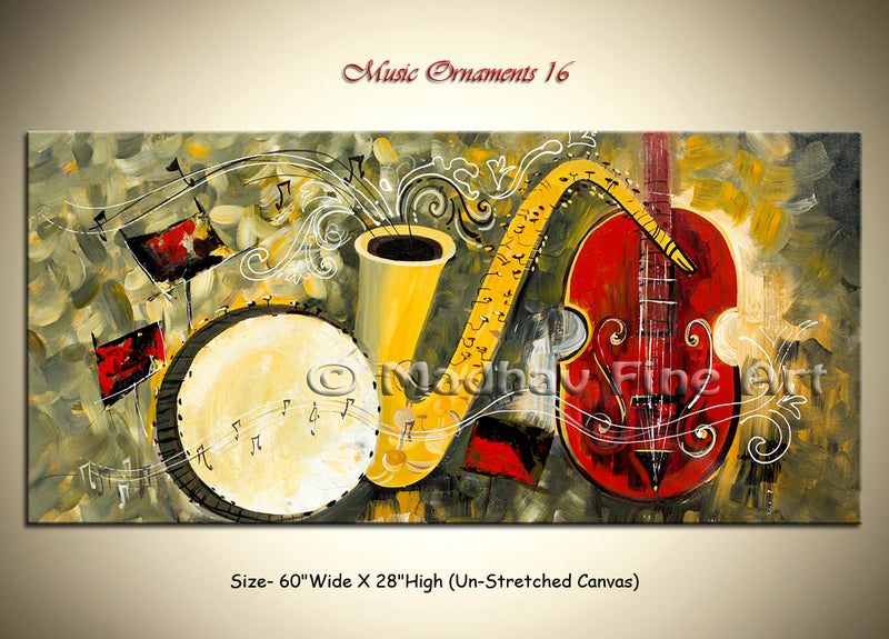 Music Ornaments 16 original abstract painting by Madhav Singh, abstract tones, luxury modern wall art UK