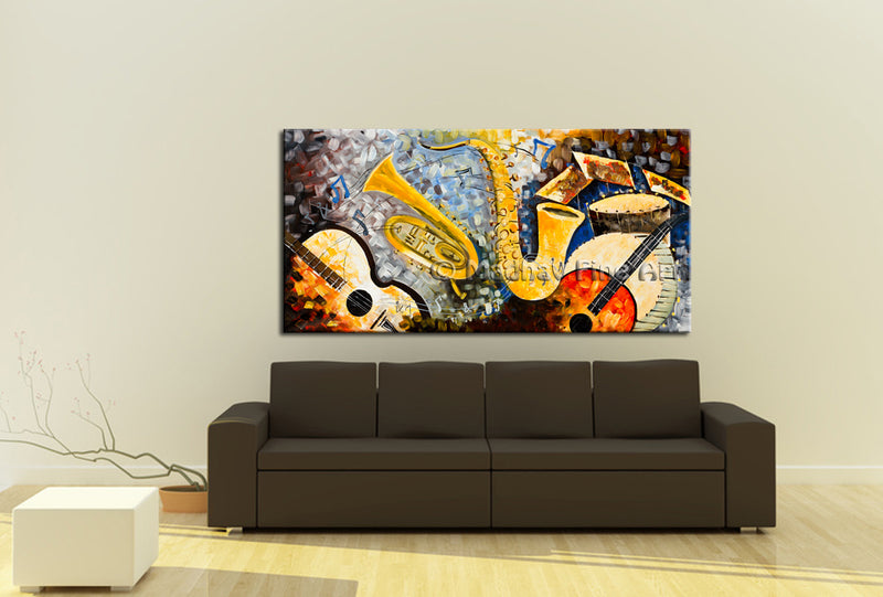 Music Ornaments 8 original abstract painting by Madhav Singh, abstract tones, luxury modern wall art UK